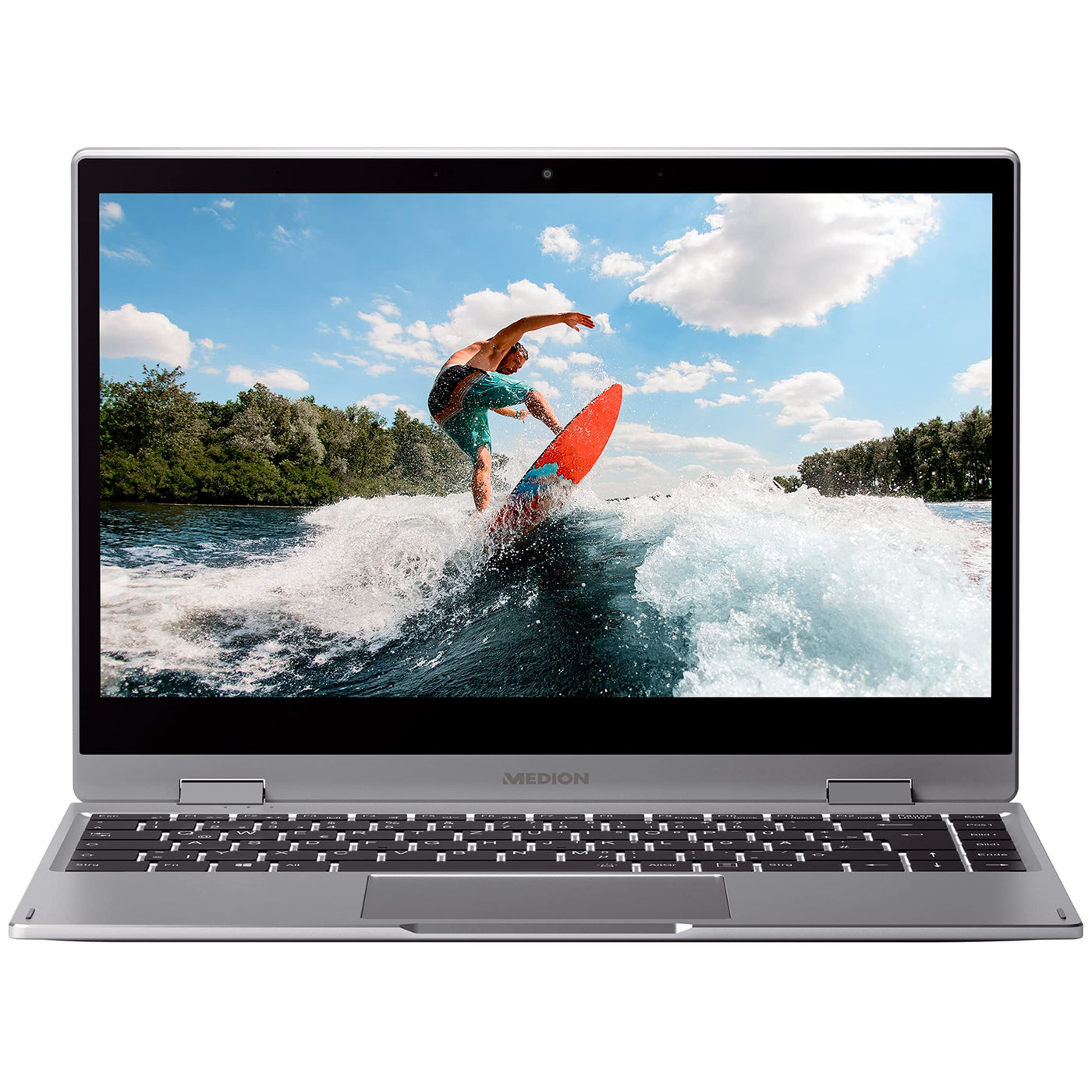 MEDION S14405 35,5 cm (14 Zoll) Full HD Touch Convertible Notebook (Intel Core i5-10210U, 16GB DDR4 RAM, 512GB SSD, USB 3.2 Typ-C, Intel UHD, Win 11 Home)