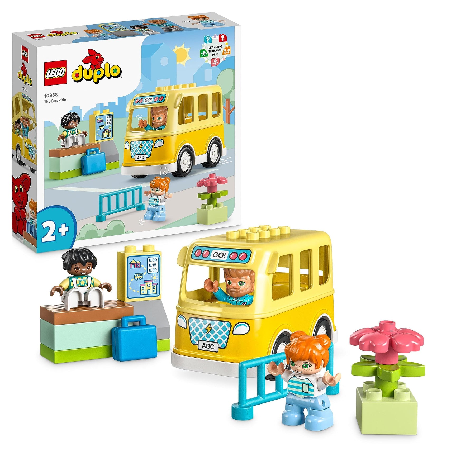 kinder bus spielzeug LEGO 10988 DUPLO Die Busfahrt Set, Bus-Spielzeug zum Aufbau sozialer F