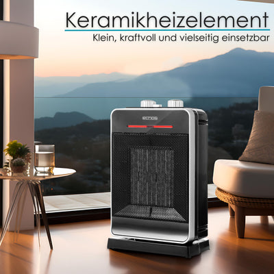 Keramik Heizlüfter energiesparend | 2000 Watt | Oszillierend | Energiesparend | Überhitzungsschutz | 3 Stufen | Hohe thermale Effizienz | Thermostat | Heizlüfter Leise| mobile Heizung | Elektroheizung