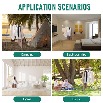 Idong Tragbarer Wäscheständer aus Edelstahl, 32-73 cm einziehbarer faltbar Wäscheständer für Camping, Reisen, Outdoor, Wäscherei zu Hause usw. EIN zusammenklappbarer Mini-Reisekleiderständer