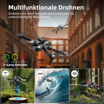 Drohne mit Kamera 4K, Mini Ferngesteuertes Flugzeug, Bürstenloser Motor 360°Flip Headless Modus WiFi 5G Bildübertragung Faltbar One Touch Start/Stop, 2 x 20 Mins Batterien, Kinderspielzeug, Schwarz