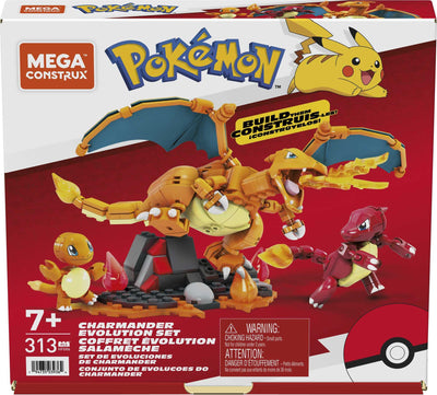 MEGA HFG06 - Mega Construx Pokémon Glumanda Evolutionsset, Konstruktionsspielzeug, Spielzeug ab 7 Jahren