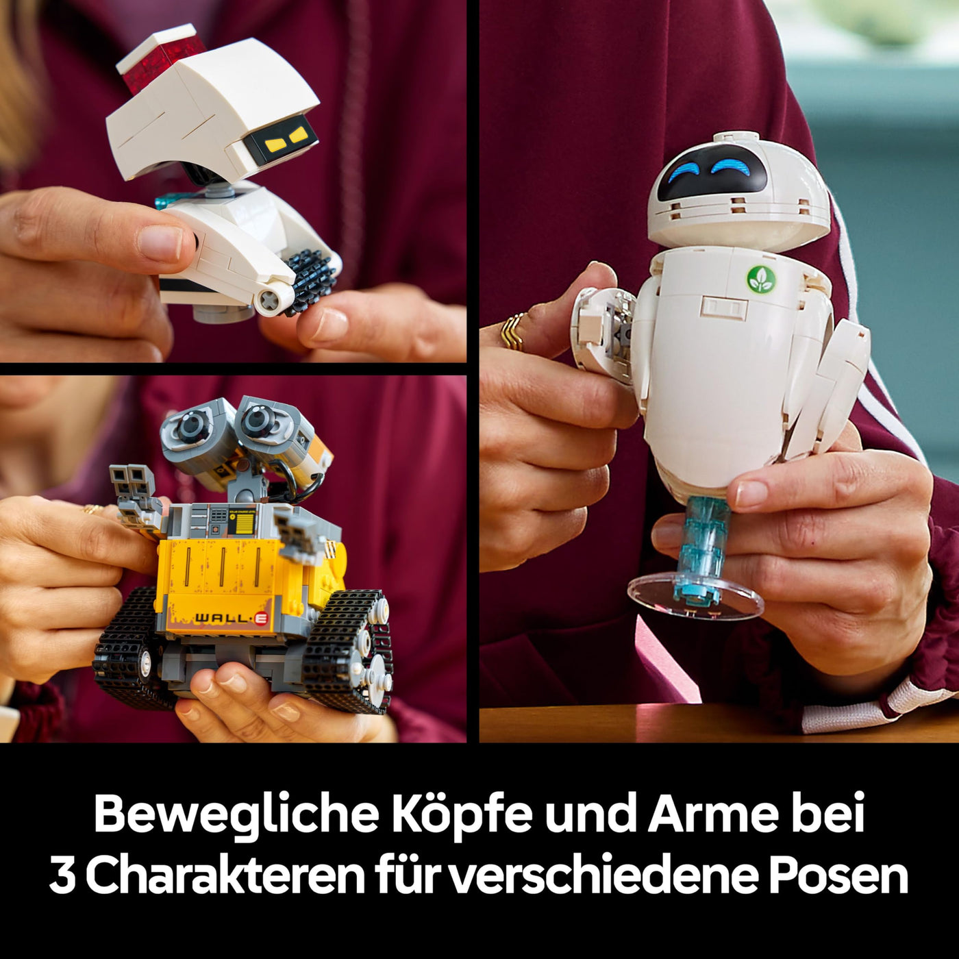 LEGO ǀ Disney and Pixar Wall-E und EVE - Kontruktionsspielzeug für Erwachsene - DIY Set zum Basteln - Baumodell mit M-O & Hal Figuren - Deko zum Bauen - Kreatives Geschenk für Männer und Frauen 43279