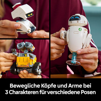 LEGO ǀ Disney and Pixar Wall-E und EVE - Kontruktionsspielzeug für Erwachsene - DIY Set zum Basteln - Baumodell mit M-O & Hal Figuren - Deko zum Bauen - Kreatives Geschenk für Männer und Frauen 43279