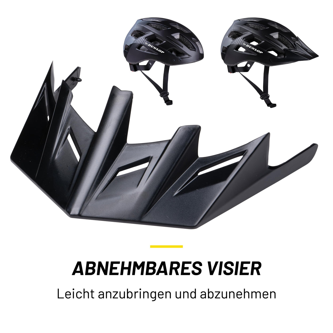 Dunlop Fahrradhelm mit Licht - Fahrradhelm Damen und Herren - Verstellbar von 55 bis 58 cm - Fahrrad Helm Größe M - mit LED-Beleuchtung - 3 Lichtmodi - Schwarz