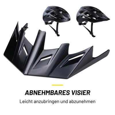 Dunlop Fahrradhelm mit Licht - Fahrradhelm Damen und Herren - Verstellbar von 55 bis 58 cm - Fahrrad Helm Größe M - mit LED-Beleuchtung - 3 Lichtmodi - Schwarz