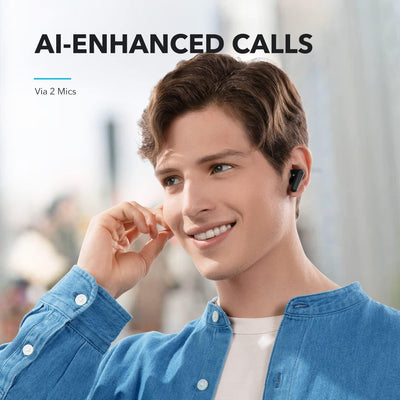 soundcore by Anker P20i Kabellose Bluetooth Kopfhörer in-Ear, 10mm Treiber, Bluetooth 5.3, Anpassbarer EQ, 30 Std. Spielzeit, IPX5 wasserfest, 2 Mikros mit KI, einzeln verwendbar (Blau)