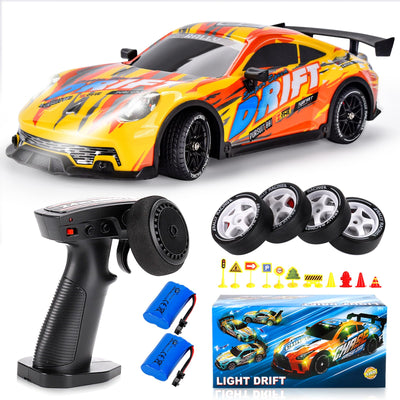 JONRRYIN Drift Ferngesteuertes Auto, RC Drift Car, 1:14 4WD Fernbedienung Rennwagen mit Driftfunktion, LED-Leuchten, 25km/h, Spielzeugauto für Erwachsene und Kinder ab 8 Jahre älter