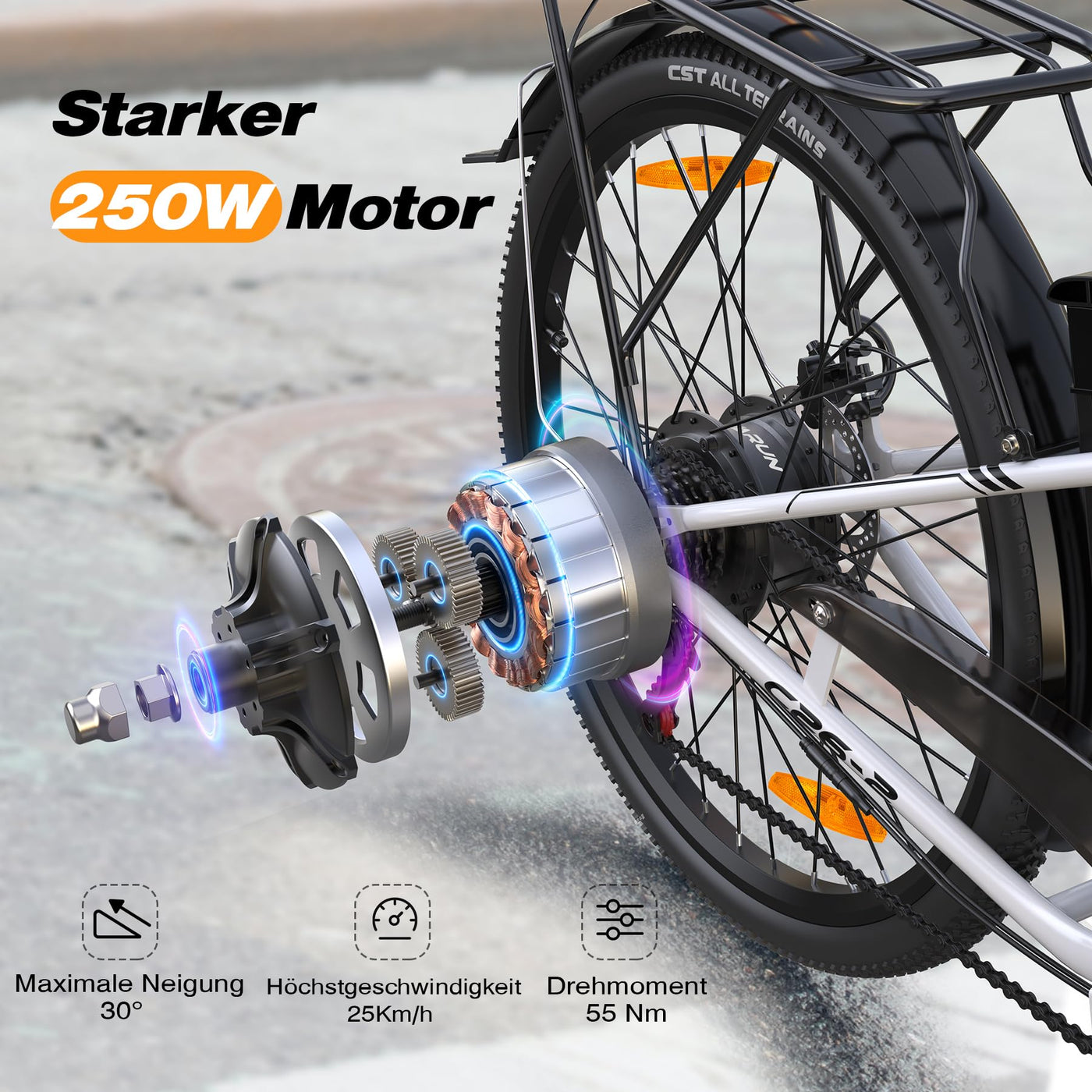 VARUN E Bike 26 Zoll, City E-Bike Damen Herren mit 250W Motor, 𝟒𝟖𝐕 Li-Ion Akku, Elektrofahrrad mit 𝐋𝐂𝐃 Display, 𝟒 Fahrmodi, City E-Fahrrad mit bis zu 𝟖𝟎𝐊𝐌