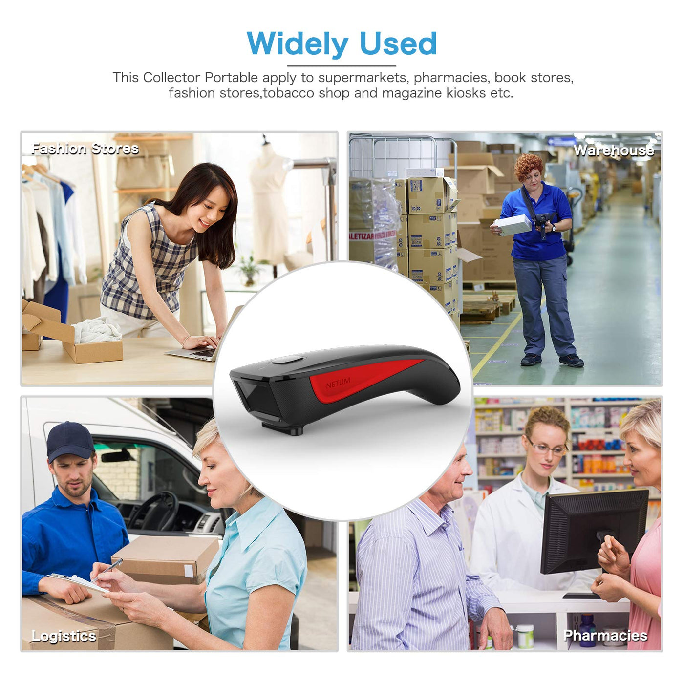 NETUM C990 Bluetooth 2D QR Barcode Scanner Wireless kompatibel mit kleine Tasche USB 1D 2D QR Code Scanner für Inventar, Barcode Bildleser für Tablet iPhone iPad Android iOS PC POS