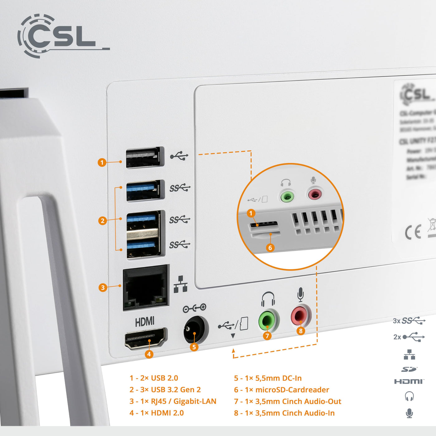 All-in-One-PC CSL Unity F27W-ALS, 68,58 cm (27 Zoll, 1920x1080 Full HD) - Leistungsstarker AIO (Intel N200 CPU 4x3700 MHz, 512 GB SSD, 16 GB DDR4-RAM, Windows 11 Home), weiß