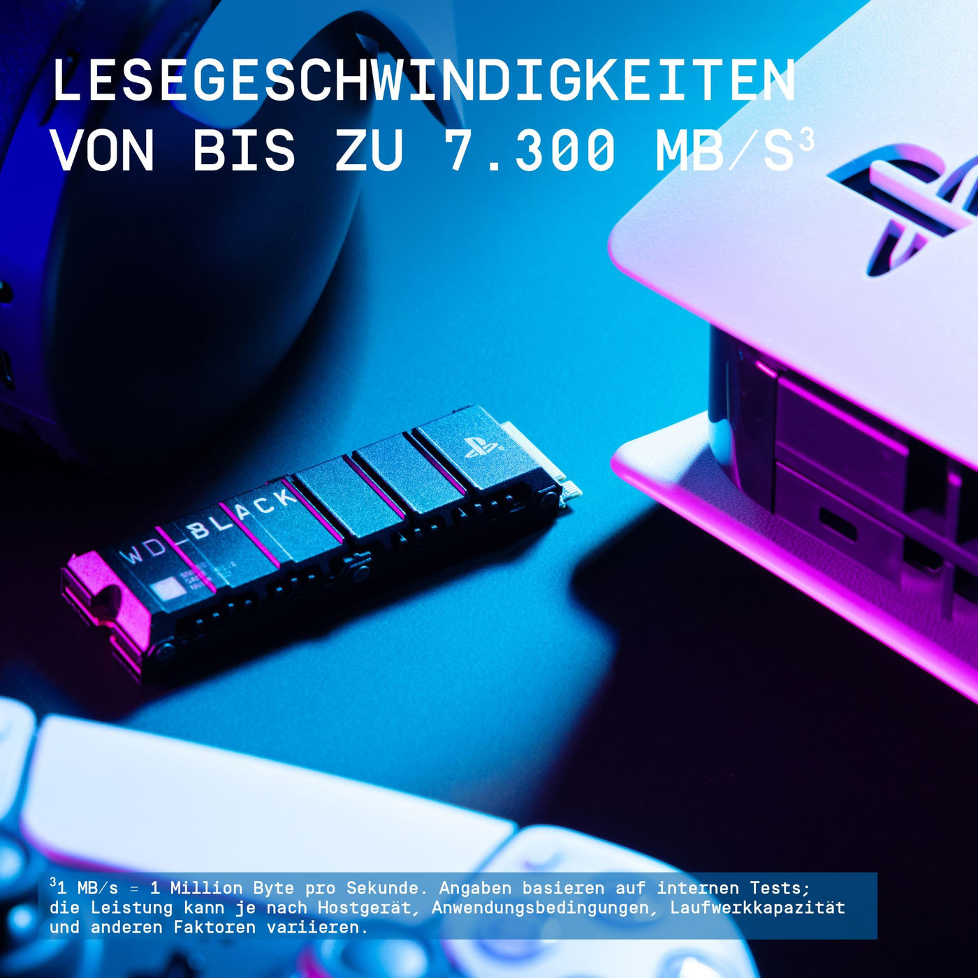 WD_BLACK SN850P 2 TB NVMe SSD Offiziell Lizenziert für PS5 Konsolen (interne Gaming SSD; optimierter Kühlkörper; PCIe Gen4 Technologie, bis zu 7.300 MB/s Lesen, M.2 2280)