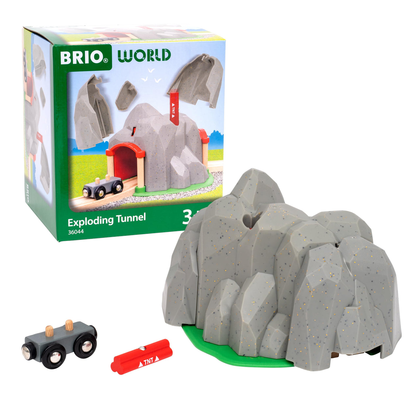 BRIO World - 36044 Tunnel mit Sprengfunktion | Zugset für Kinder ab 3 Jahren