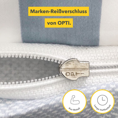 Träumschön Bettwäsche 155x 220 Biber Reißverschluss Blau | Bettwäsche-Set Blau Karo Design | Biber Bettwäsche 155x220 2tlg | Kuschelige Bettwäsche