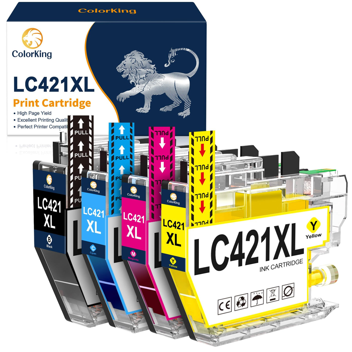 ColorKing LC421XL LC-421XLVAL Tintenpatronen Kompatibel für Brother LC421 XL LC 421 LC-421VAL Multipack für Brother DCP-J1050DW Patronen DCP-J1140DW MFC-J1010DW DCP-J1800DW DCP J1050DW Druckerpatronen