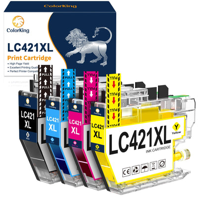 ColorKing LC421XL LC-421XLVAL Tintenpatronen Kompatibel für Brother LC421 XL LC 421 LC-421VAL Multipack für Brother DCP-J1050DW Patronen DCP-J1140DW MFC-J1010DW DCP-J1800DW DCP J1050DW Druckerpatronen