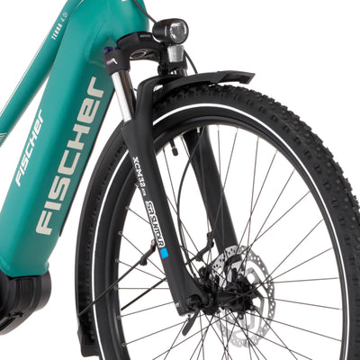 FISCHER E-Bike ATB Terra 4.0i Elektrofahrrad für Damen und Herren, RH 50, Mittelmotor 80 Nm, 36 V Akku, Adventure Green matt