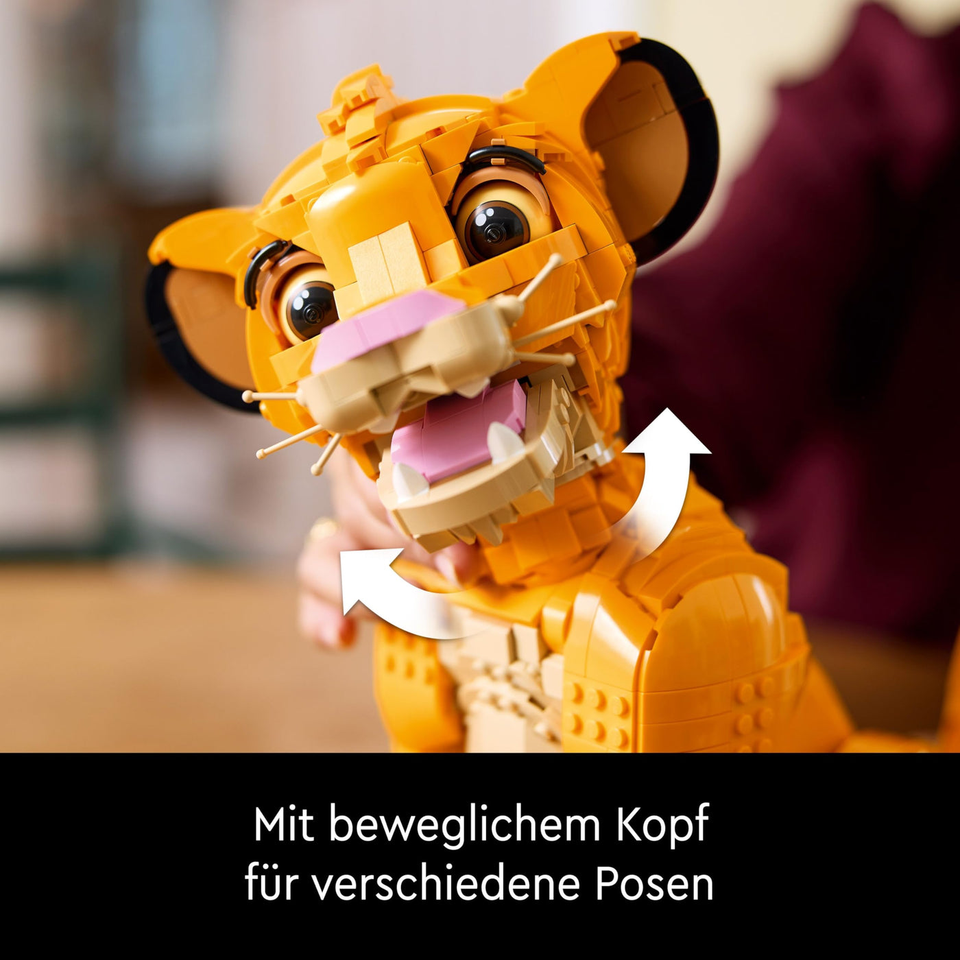 LEGO ǀ Disney Simba, der junge König der Löwen, Bauspielzeug zum Sammeln mit kreativer Tierfigur, entspannende Aktivität für Erwachsene, Geschenkidee für Filmfans 43247