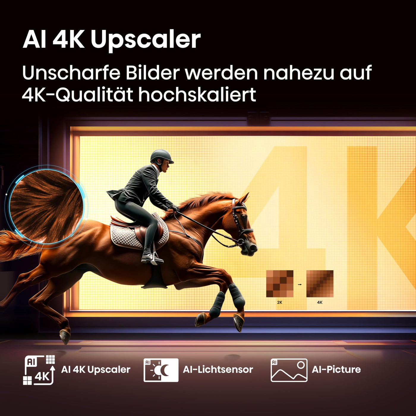 Hisense 50E7Q Fehrnseher, 50 Zoll, 4K QLED, Smart TV, Game Mode Plus, Filmaker Mode, Dolby Vision Atmos, HDR10, HLG, HDR Immersive, AI 4K Upscaler, Dolby MS12, DTS X, Sprachsteuerung [2025]