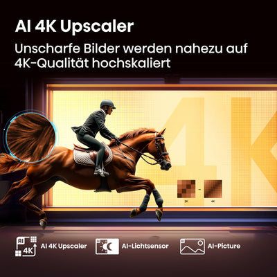 Hisense 50E7Q Fehrnseher, 50 Zoll, 4K QLED, Smart TV, Game Mode Plus, Filmaker Mode, Dolby Vision Atmos, HDR10, HLG, HDR Immersive, AI 4K Upscaler, Dolby MS12, DTS X, Sprachsteuerung [2025]