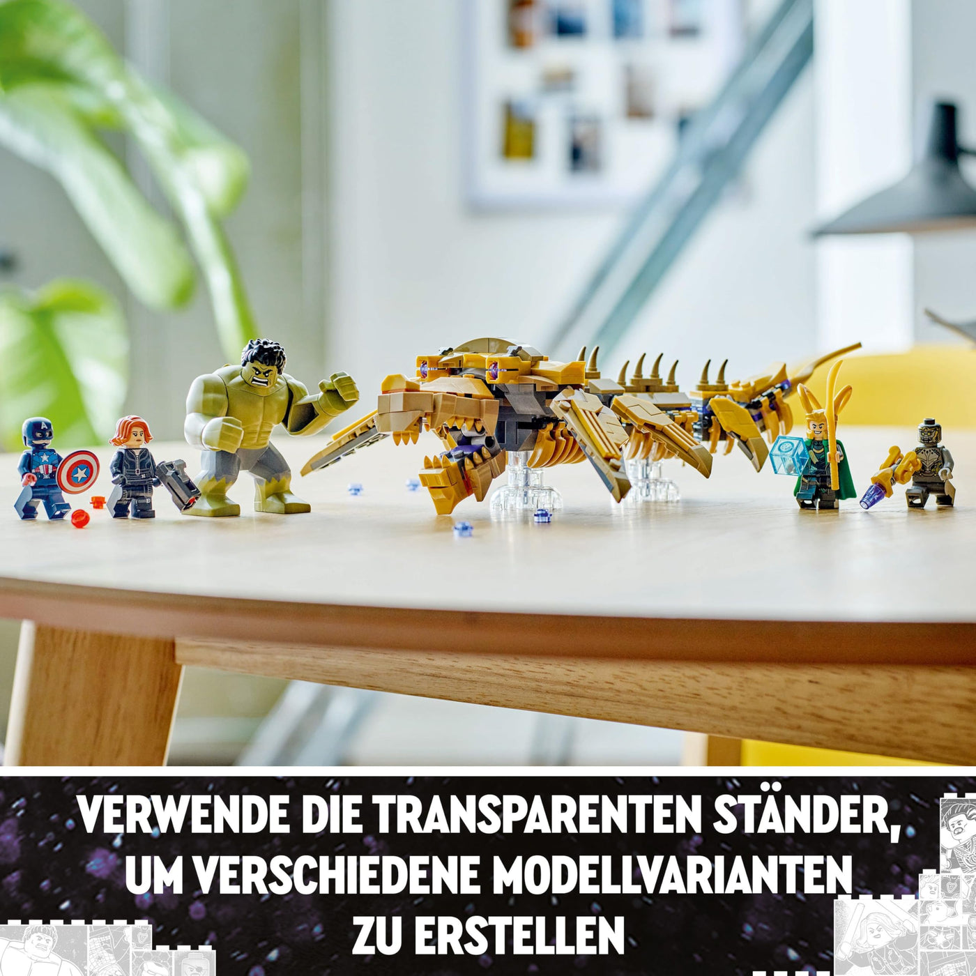 LEGO Marvel Avengers vs. Leviathan, Bauspielzeug, Set mit dem Hulk und den Minifiguren Captain America, Loki, Black Widow und Chitauri, Avengers-Spielset für Jungen und Mädchen ab 7 Jahren 76290