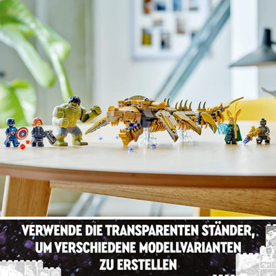 LEGO Marvel Avengers vs. Leviathan, Bauspielzeug, Set mit dem Hulk und den Minifiguren Captain America, Loki, Black Widow und Chitauri, Avengers-Spielset für Jungen und Mädchen ab 7 Jahren 76290