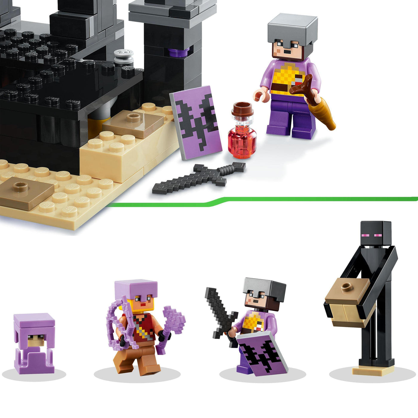LEGO 21242 Minecraft Die End-Arena Set, 'Player-vs-Player Battle' Action-Spielzeug mit Lava, Enderdrache und Enderman-Figur, Geschenk für Kinder ab 8 Jahren