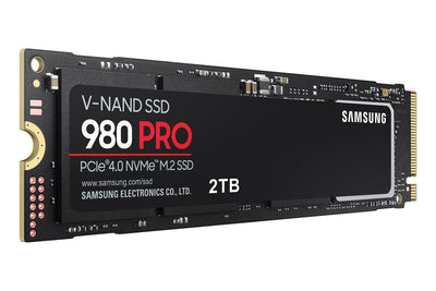 Samsung 980 PRO NVMe M.2 SSD, 2 TB, PCIe 4.0, 7.000 MB/s Lesen, 5.000 MB/s Schreiben, Interne SSD für Gaming und Videobearbeitung, MZ-V8P2T0BW