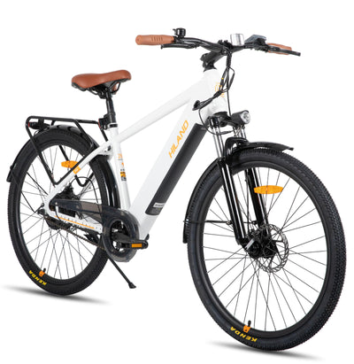 Hiland 26 Zoll Elektro-Mountainbike mit 250W Motor & 36V 7.8Ah Akku, Elektrofahrrad für Männer Frauen, All-Terrain Erwachsene Elektro-MTB mit Gabelfederung, Weiß