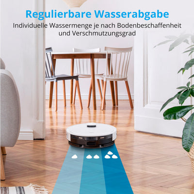 MEDION Saugroboter mit Absaugstation und Wischfunktion X20 SW+ (Lasernavigation, Starke 3000Pa Saugkraft, 2in1 Roboterstaubsauger, präzise Kartenerstellung, Go & No Go Bereiche, mehrere Etagen)