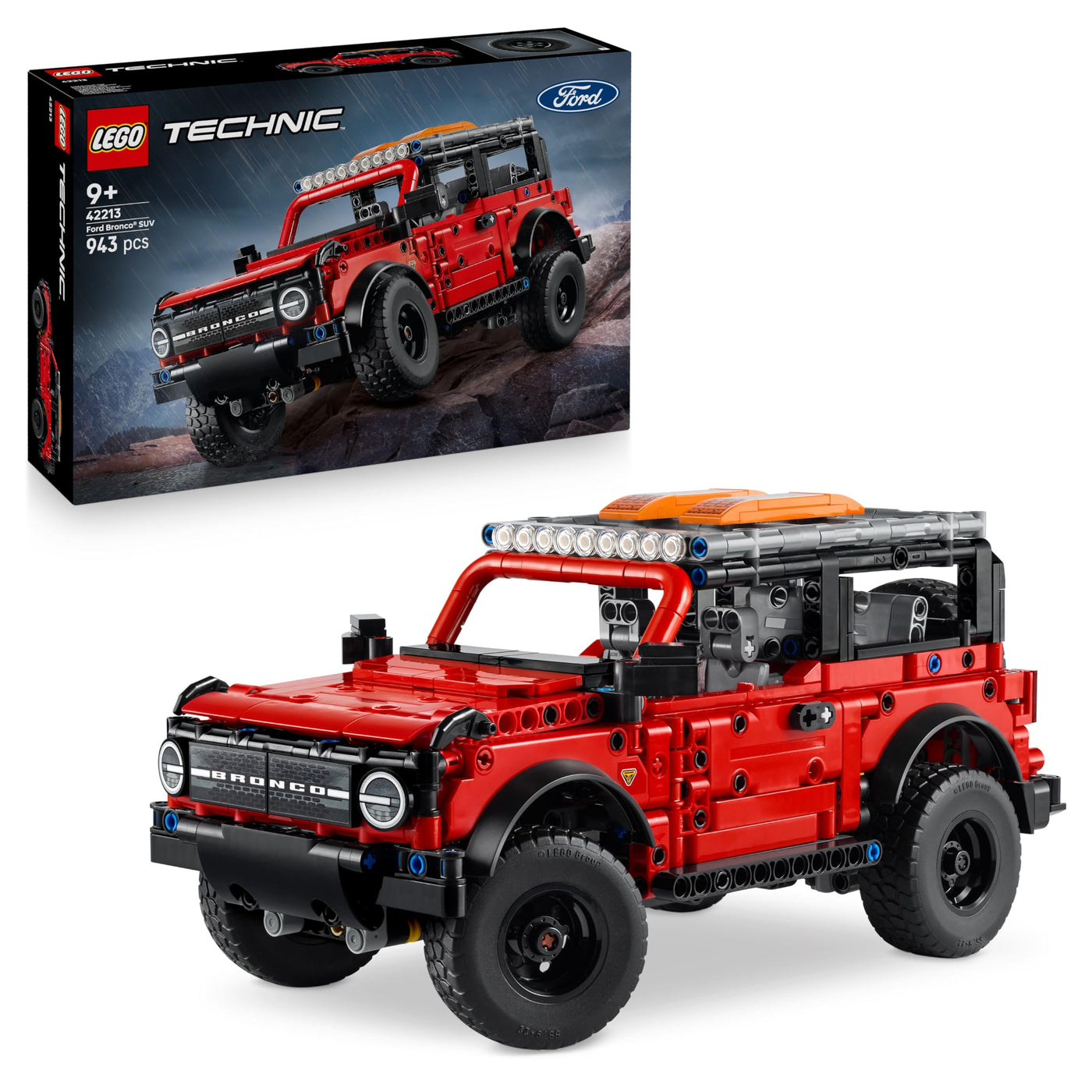 LEGO Technic Ford Bronco SUV Offroad-Fahrzeug – Modellauto mit aufklappbaren Türen, V6-Motor, Federung und Lenkung – Sammelmodell und Geschenk für Jungen ab 9 Jahren – 42213
