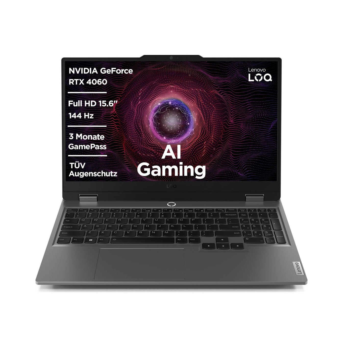 Lenovo LOQ Gaming Laptop | 15,6" Full HD 16:9 Display | 144Hz | AMD Ryzen 7 7435HS | 16GB RAM | 1TB SSD | NVIDIA GeForce RTX4060 TGP 105W | G-Sync |QWERTZ | grau | AI Chip LA1