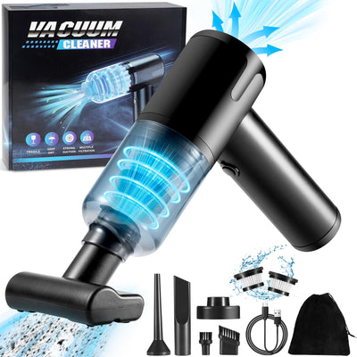 Pourbibi Handstaubsauger, 12000Pa Handstaubsauger Akku Kabellos Nass&Trocken mit 2 Waschbar HEPA-Filter, Autostaubsauger Stark, 2 in 1 Staubsauger Gebläse Für Auto, Haus & Tierhaar Reinigung (No.50)