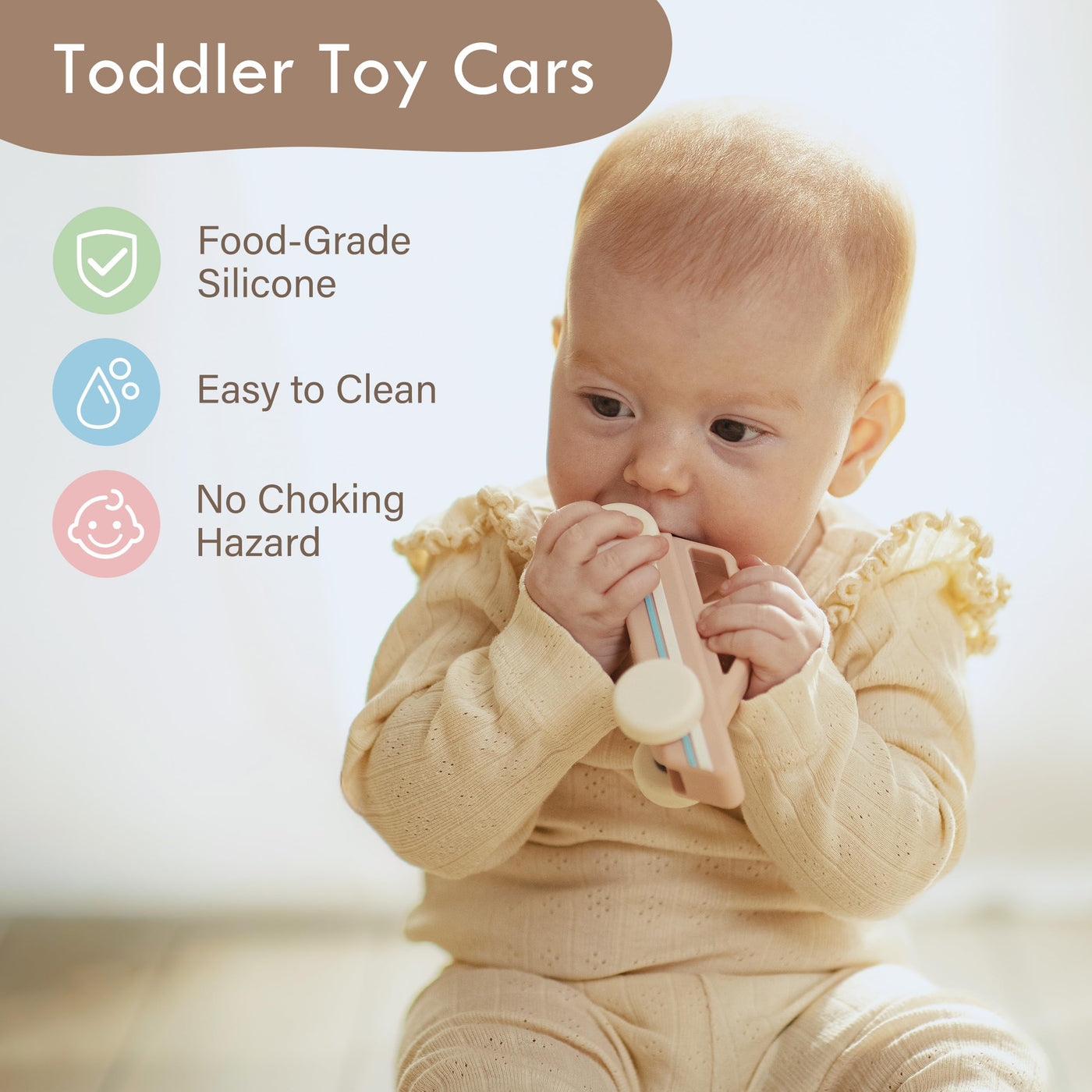 Moonkie Roll & Go Auto Spielzeug Set, 3er Pack, Silikon Spielzeugautos, Kinderspielzeug Geschenke Junge&Mädchen 6 Monate + 1 2 3 Jahre, BPA-frei, Sensorik Spielzeug, Auto Kinder für Kita& Reise