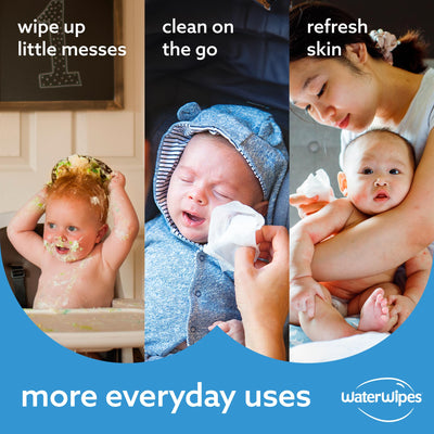 WaterWipes plastikfreie, originale Reinigungstücher für Babys, 720 Stück (12 Packungen), 99,9 % wasserbasierte Reingugnstücher, unparfümiert für empfindliche Haut