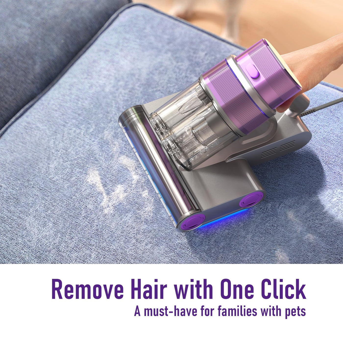 Homuserr Milbensauger für Matratzen, mit UV-Licht 500W, 16kpa Matratzensauger mit LED Anzeige, Doppelrollenbürste/Doppeldüsen-Milbensauger mit Ultraschall für Matratzen, Kissen, Sofas, Teppiche