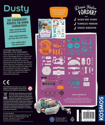 KOSMOS 621322 Dusty - Dein saugstarker Robo-Helfer, Staubsaugerroboter für Kinder, Experimentierkasten ab 8 Jahre
