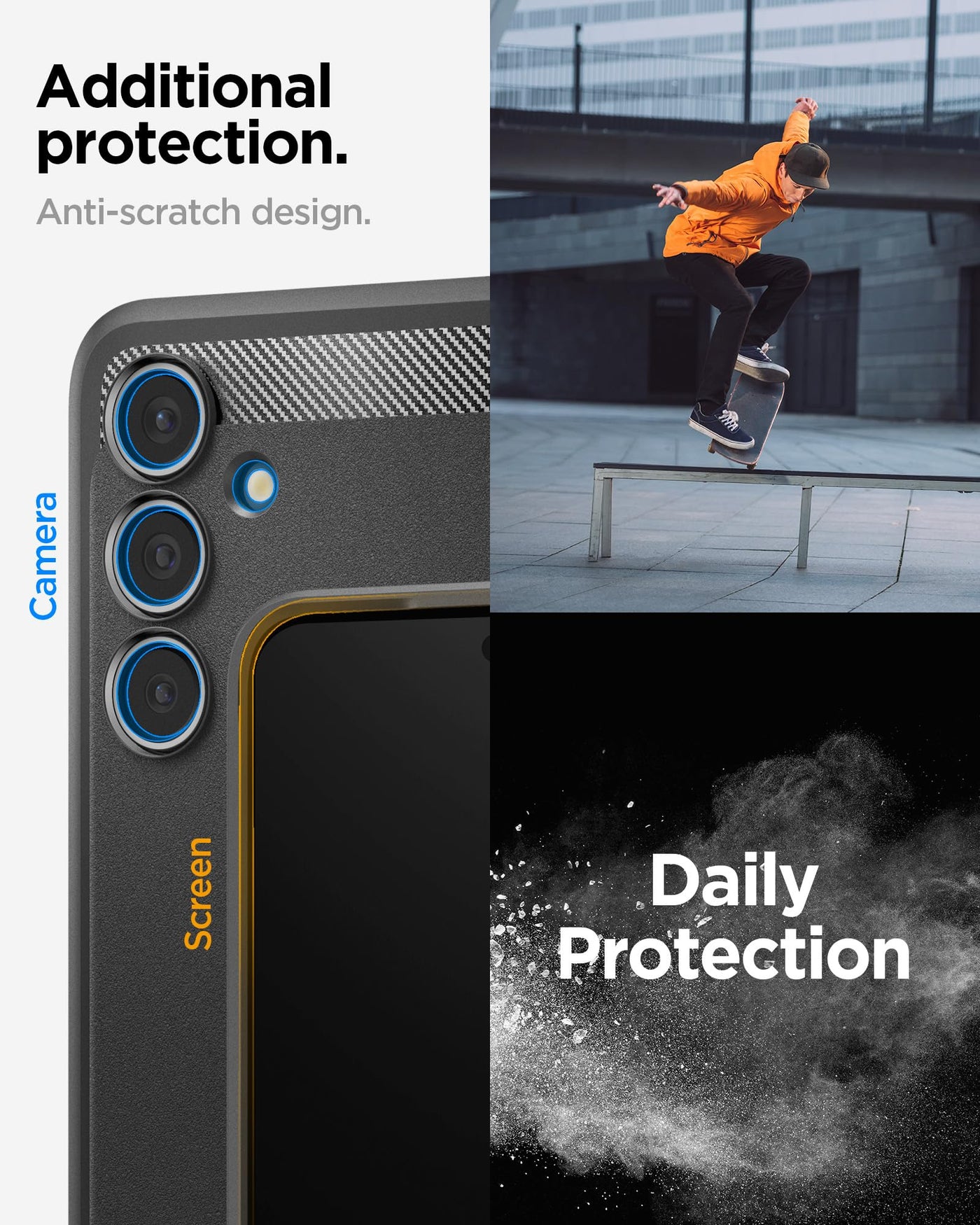 Spigen Rugged Armor Hülle Kompatibel mit Samsung Galaxy S24 FE -Schwarz