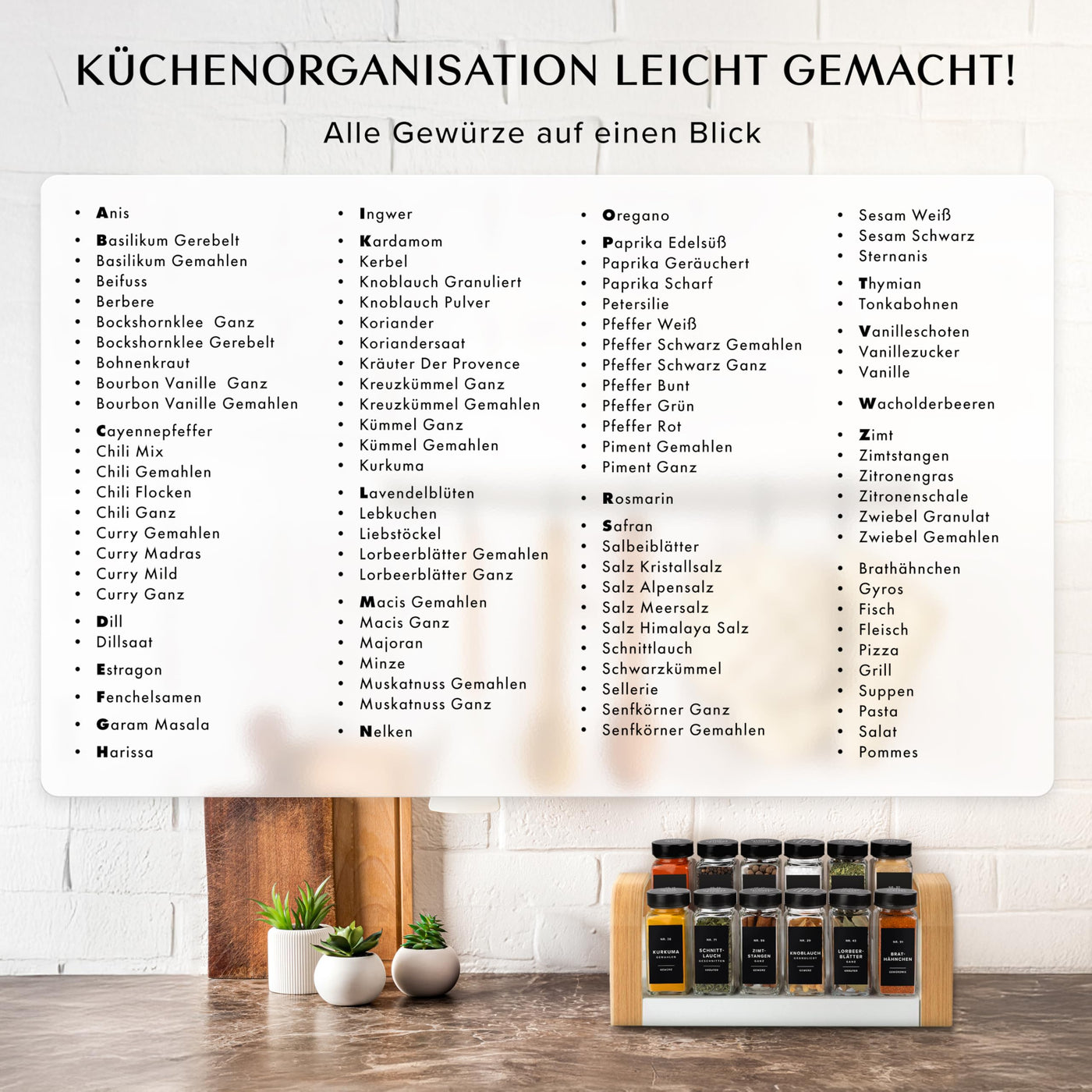 EDELHAUS Gewürzgläser Eckig Set mit Edelstahl Deckel Schwarz (24 x 120ml) Gewürzstreuer mit Streueinsatz und 240 Etiketten - Hochwertige Gewürzbehälter, Gewürzdosen, Gewürze organizer [10,7cm x 4,5cm]