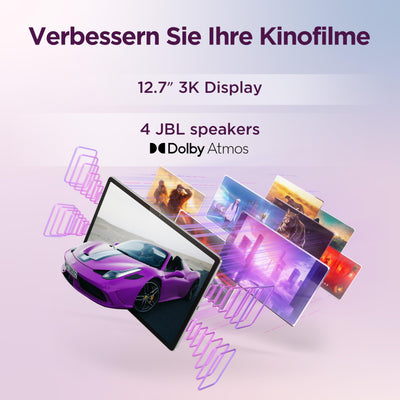 Lenovo Idea Tab Pro Tablet | 12.7" 3K Display | MediaTek Dimensity 8300 | 8GB RAM | 256GB eMMC | Android 14 | Luna Grey | inkl. Tab Pen Plus