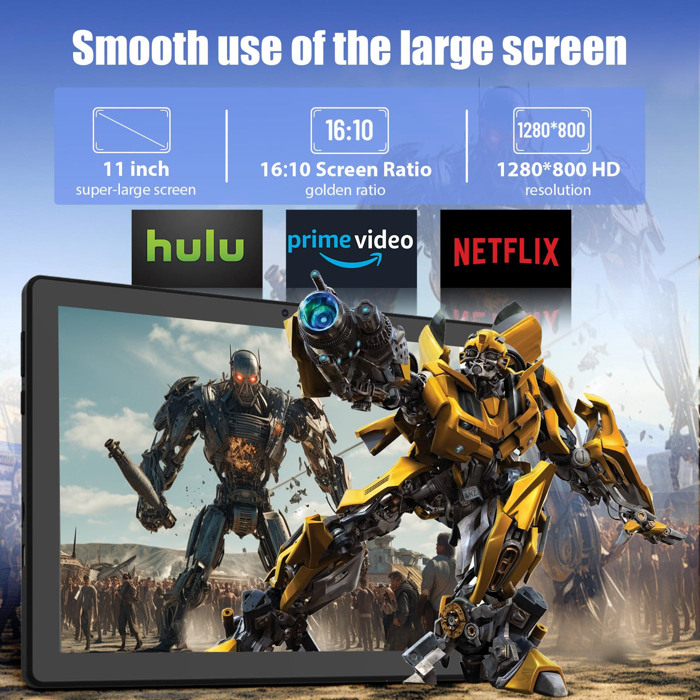 Tablet, Android Tablet 11 Zoll mit 24GB RAM + 128GB ROM (1TB TF), Octa-Core, Widevine L1, WiFi 6 & BT 5.3, 6800mAh Akku, Dual Kamera – Tablet mit Tastatur, Maus, Stift & Hülle