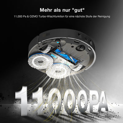 ECOVACS DEEBOT T30 Omni Saugroboter mit Wischfunktion, Mini Station Staubsauger Roboter, 11.000 PA Saugkraft, Adaptive Kantenreinigung mit TruEdge™ Mopping Technolgie, ZeroTangle™ Design