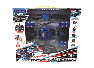 Lexibook, Extreme Crosslander, ferngesteuertes Offroad-Auto, bis zu 12km/h, Lichteffekte, inkl. Fernbedienung & Armband zur Gestensteuerung, Musik, wiederaufladbar, RC50