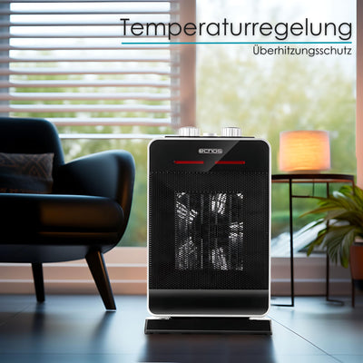 Keramik Heizlüfter energiesparend | 2000 Watt | Oszillierend | Energiesparend | Überhitzungsschutz | 3 Stufen | Hohe thermale Effizienz | Thermostat | Heizlüfter Leise| mobile Heizung | Elektroheizung