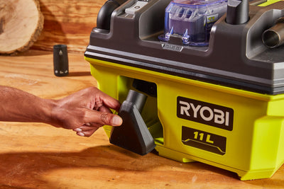 RYOBI 18 V ONE+ Akku-Nass-und Trockensauger RV1811-0, Saugleistung 115 AW, ohne Akku und Ladegerät, Hypergreen