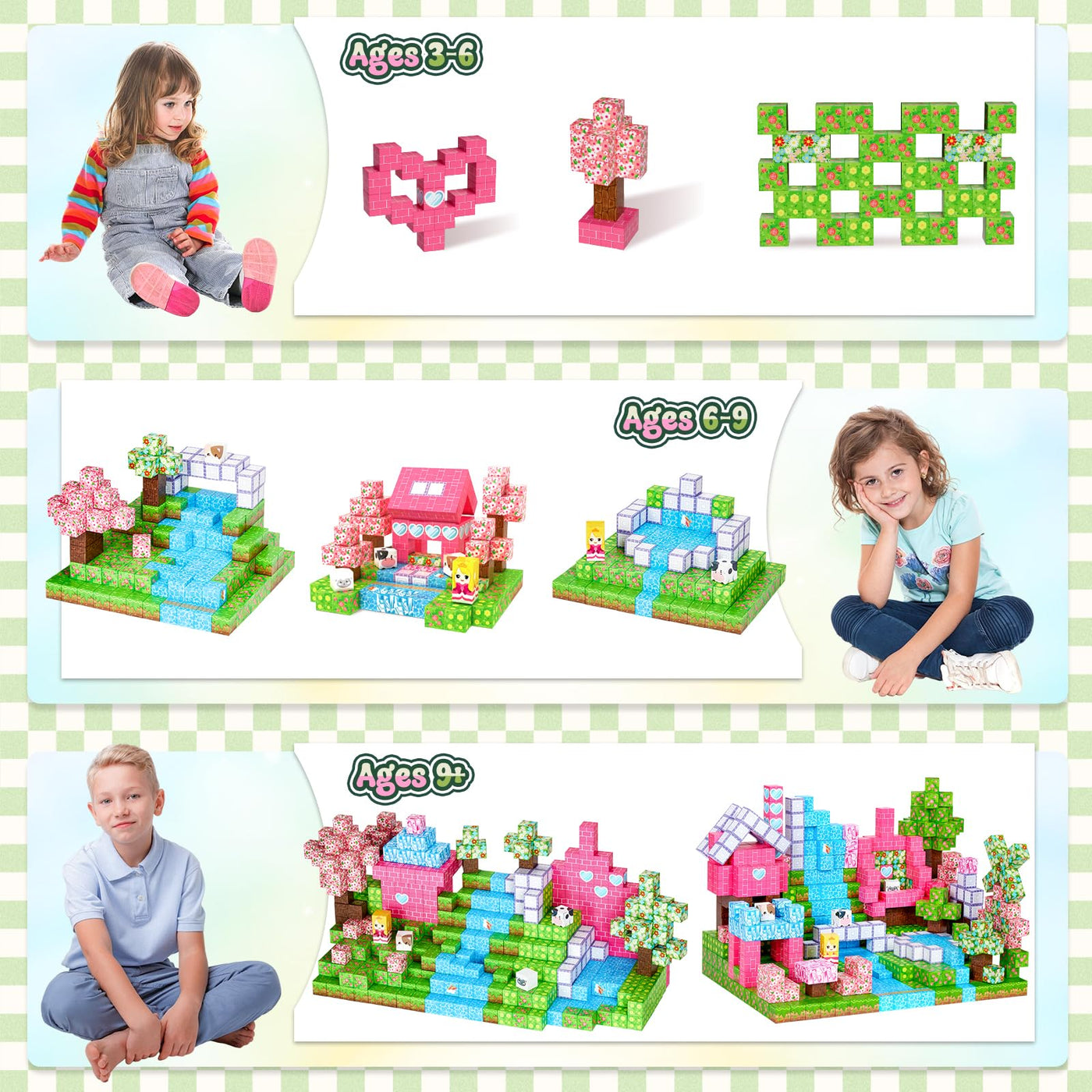 Coolzon Magnetische Bausteine Blöcke 154 Stück, Magnetbausteine Build Mine Magnete Welt Set,Montessori Spielzeug & Knobelspiele, Magnetisches Spielzeug für Jungen und Mädchen ab 3 4 5 6 7 8 9 Jahre