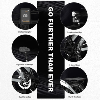 HITWAY 20 * 4.0" Elektrofahrrad, 48V,499Wh Akku E Bike bis zu 50-100KM, 250W Motor Fat Tire Pedelec, Faltbare Elektrofahrräder mit 7-Geschwindigkeiten für Erwachsene Pendler
