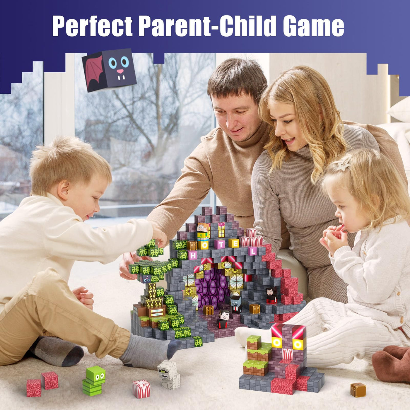 Magnetische Bausteine 198 Stück - Leuchtende Magnetblöcke mit Farbwechsel, Kreatives STEM Montessori Spielzeug & Sensorik-Set,Lernspielzeug ab 5 Jahre für Kinder,Geschenk für Jungen und Mädchen