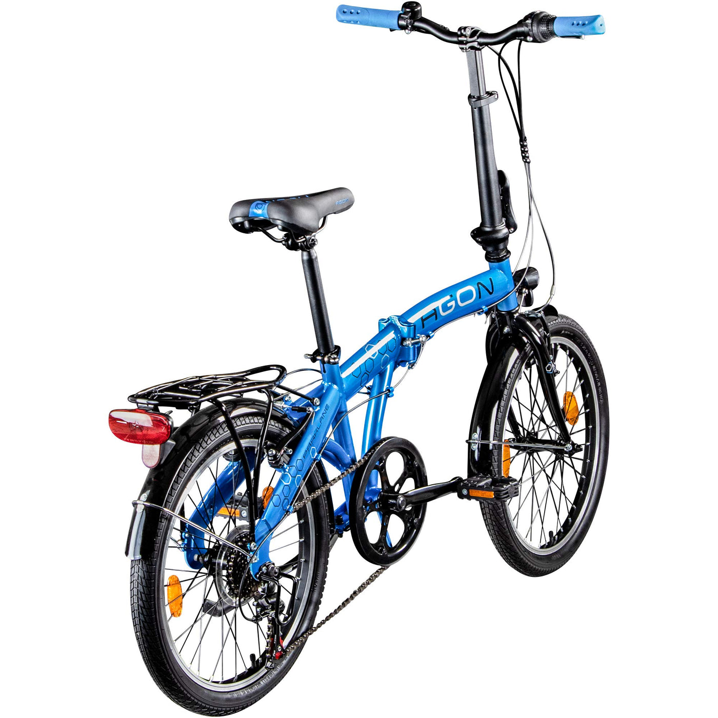 AGON Parklane 20 Zoll Klapprad Fahrrad Faltrad Klappfahrrad 20" StVZO 6 Gänge Urban Bike (blau, 33 cm)