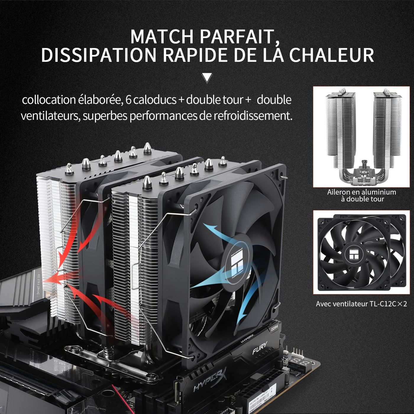 Thermalright Peerless Assassin 120 SE CPU Luftkühler, 6 Heat Pipes, Dual 120mm PWM Lüfter,Aluminium Kühlkörper Abdeckung,AGHP Technologie, für AMD AM4 AM5/Intel 1700/1150/1151/1200